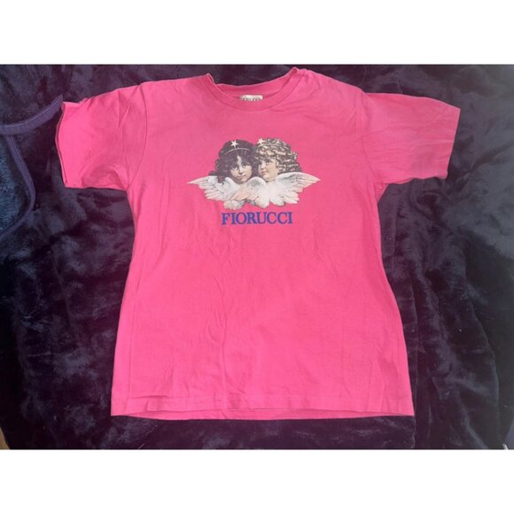 New Fiorucci Pink Angels Logo Tee M Made in Italy - Picture 1 of 8